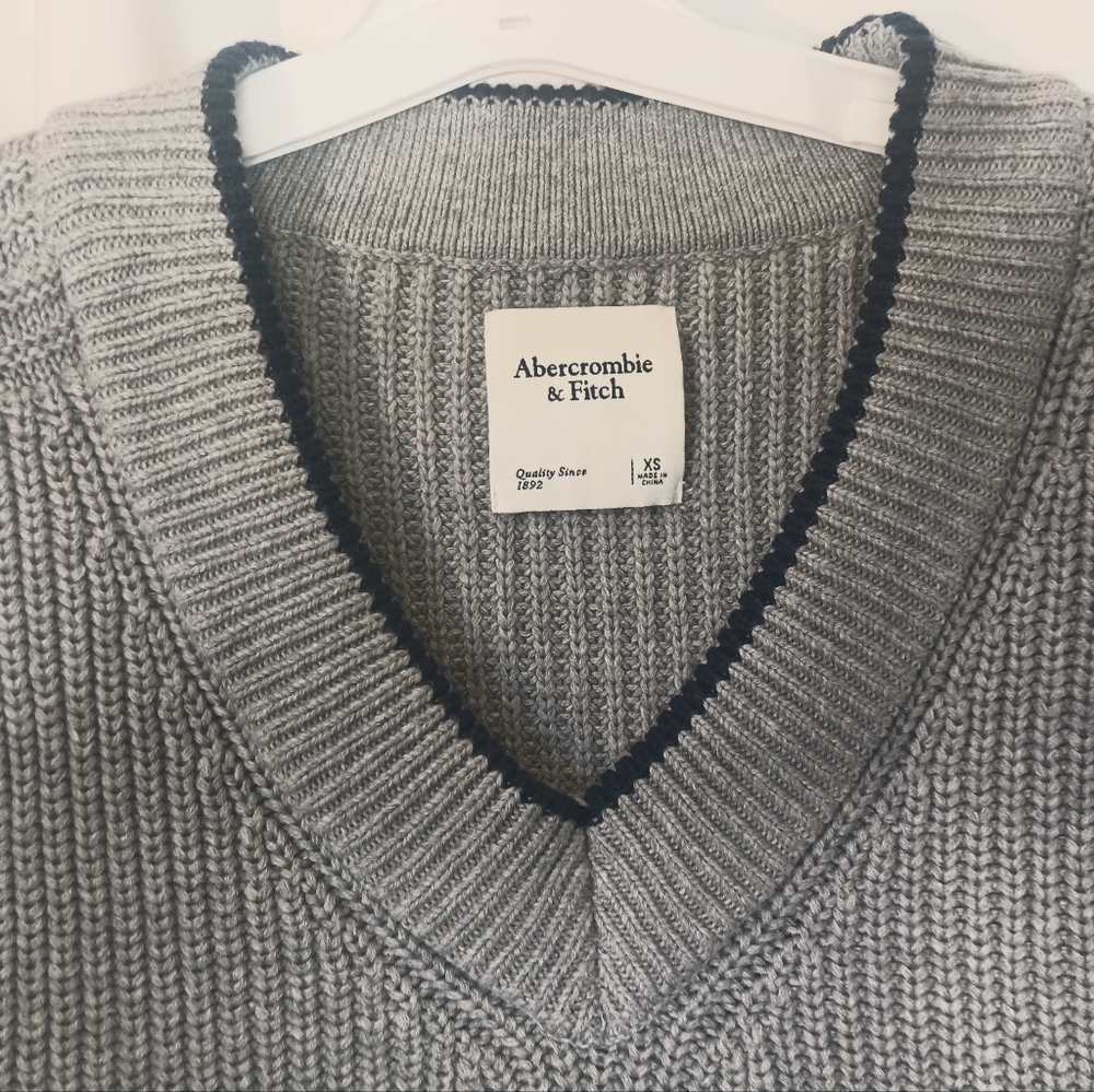 Abercrombie Fitch Tennis Prep Sweater Vest Womens XS Chunky Knit Crop Academia - Picture 2 of 8
